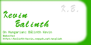 kevin balinth business card